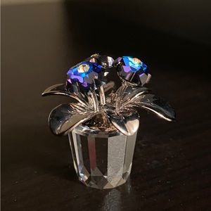 SWAROVSKI Crystal ‘Forget-Me-Knots’ Sapphire Flowers in Pot Limited Edition
